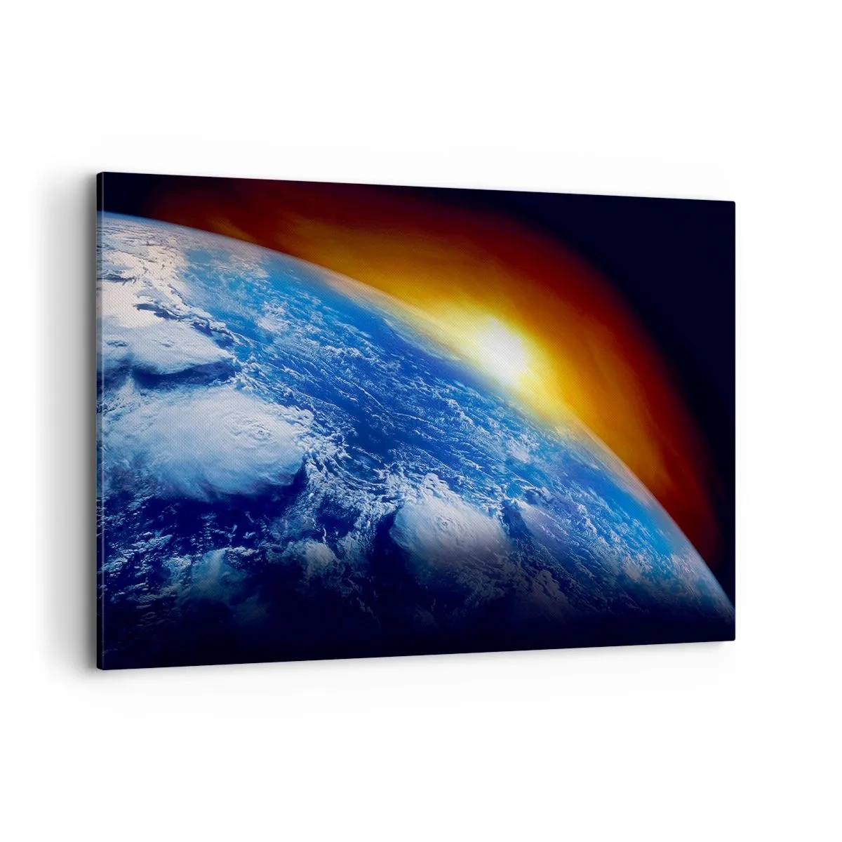 Obraz na plátne - Východ slnka nad modrou planétou - 100x70 cm