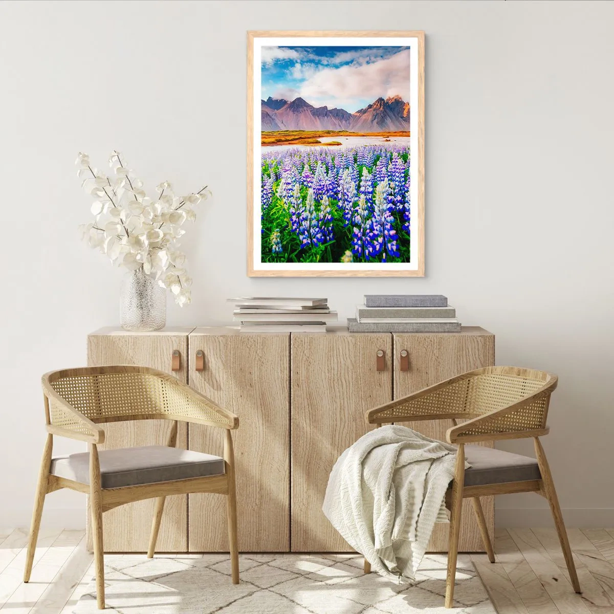 Plagát v ráme zo svetlého duba - Sila a prísnosť vedľa miernosti - 30x40 cm