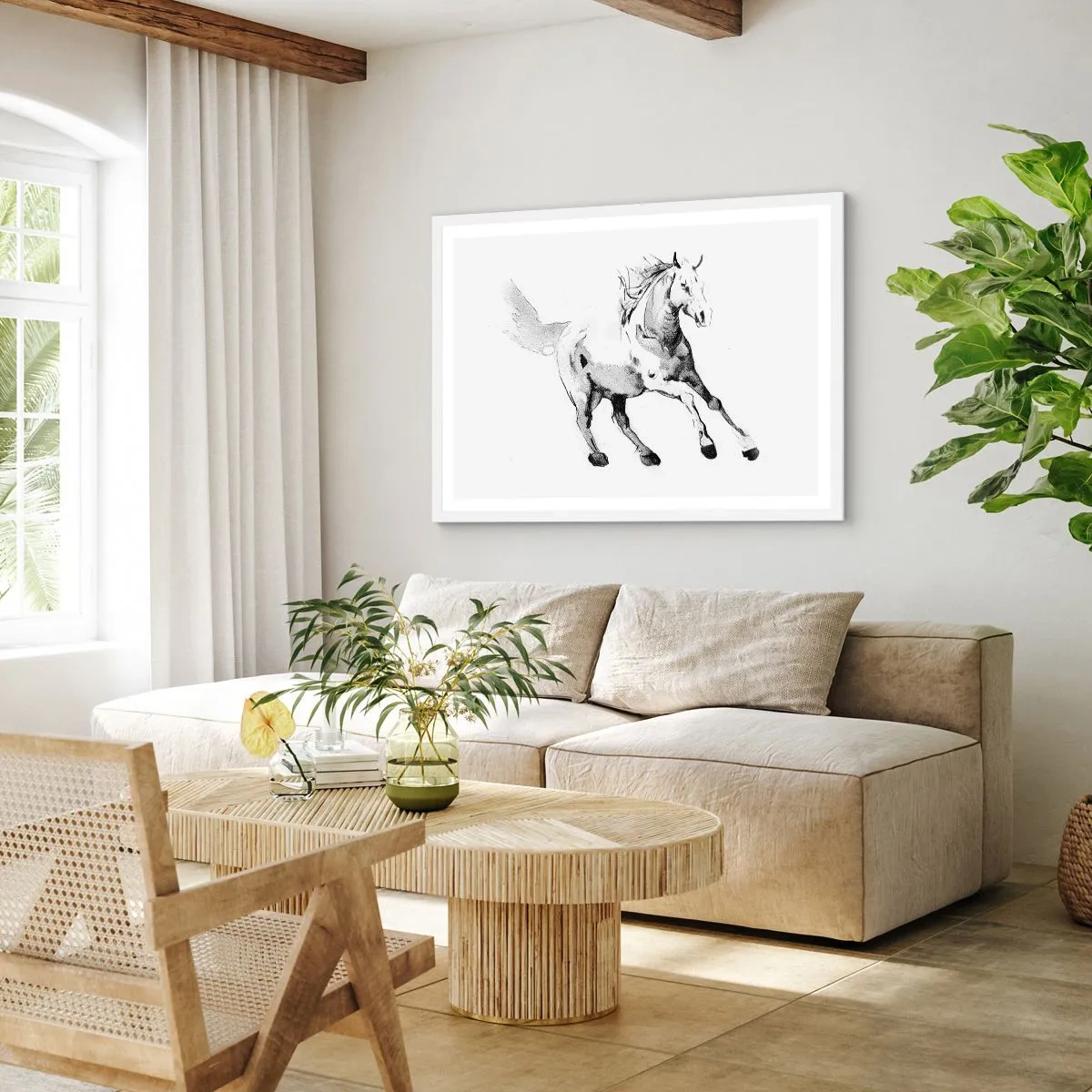 Plagát v bielom ráme - Neskrotená duša - 100x70 cm