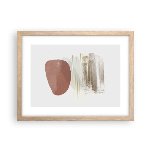 Plagát v ráme zo svetlého duba - Abstraktná kolonáda - 40x30 cm