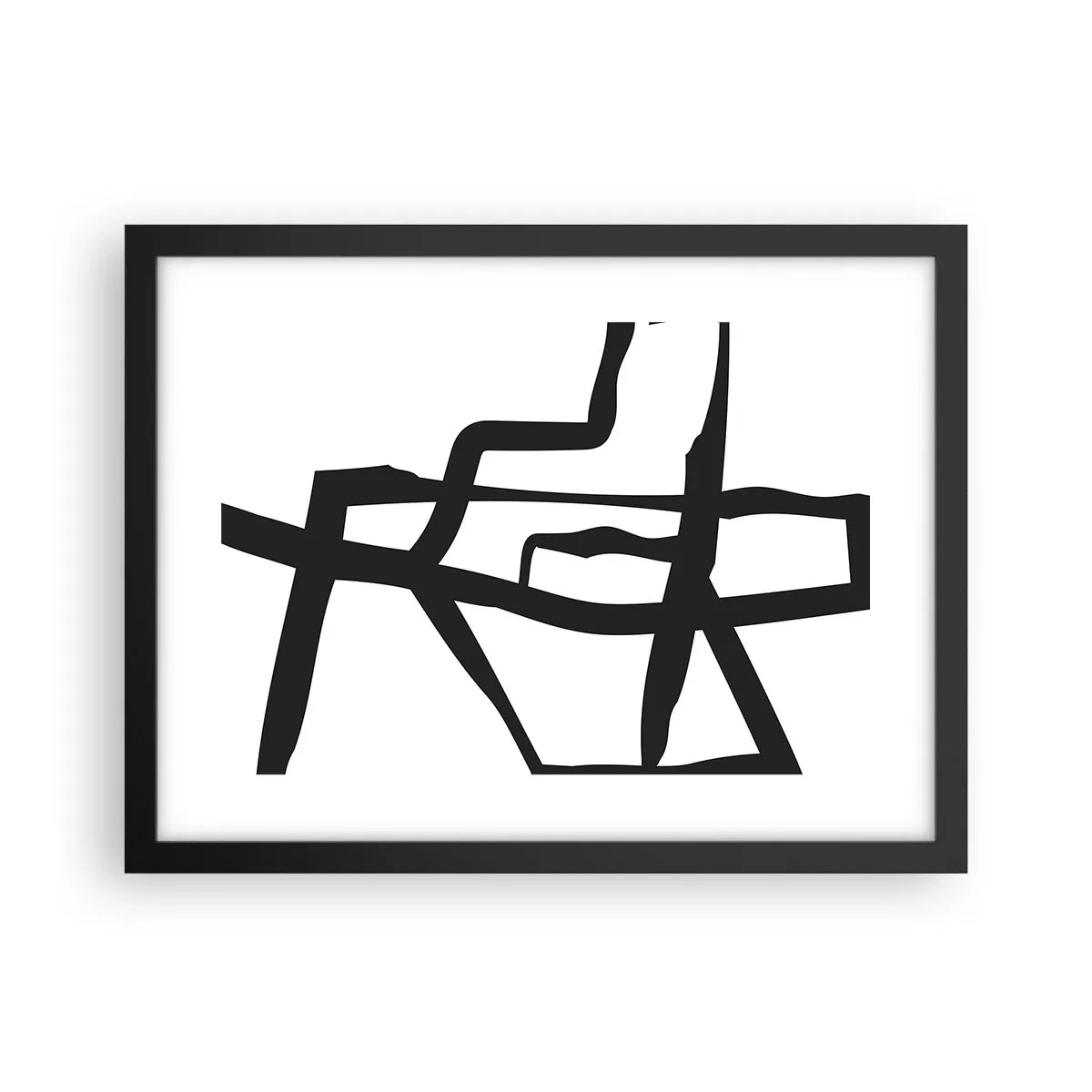 Plagát v čiernom ráme - Čiernobiela konštrukcia - 40x30 cm