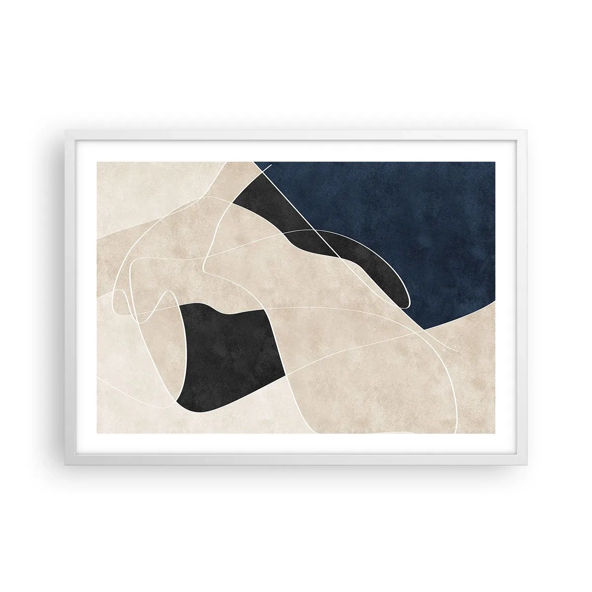 Plagát v bielom ráme - Abstraktná kompozícia – kontrast farieb - 70x50 cm