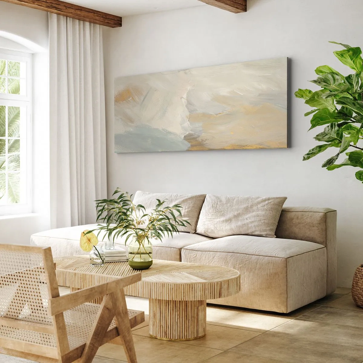 Obraz na plátne - Abstrakcia – krajina nehy - 100x40 cm