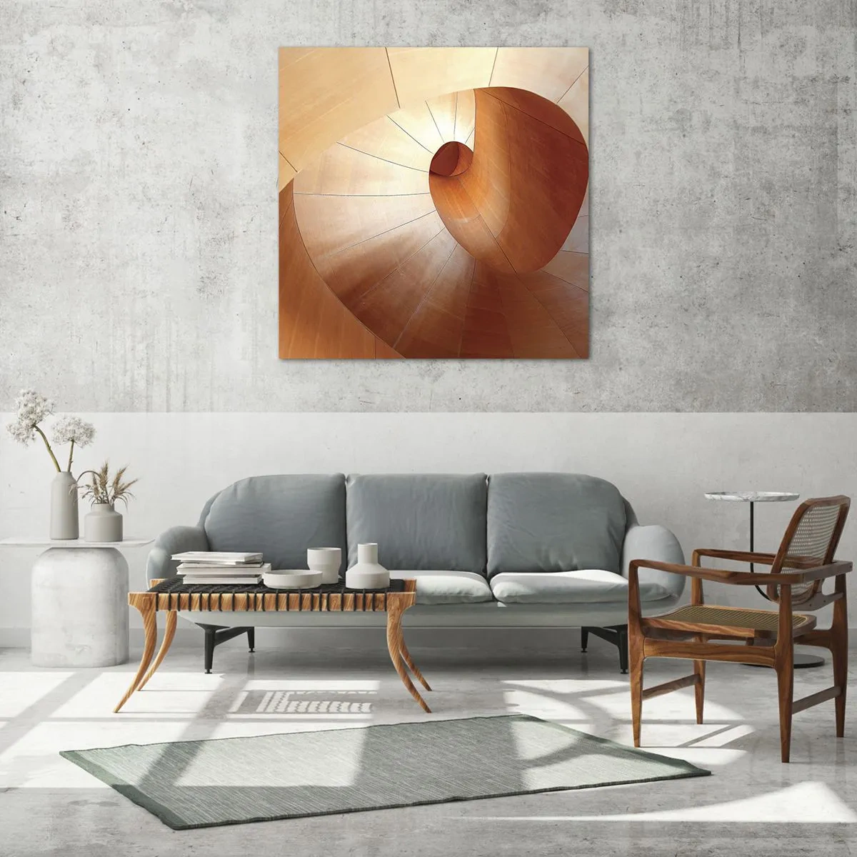 Obraz na skle - Architektonická serpentína - 50x50 cm