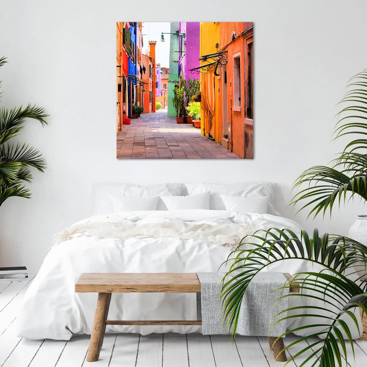 Obraz na plátne - Dúhová ulička - 60x60 cm