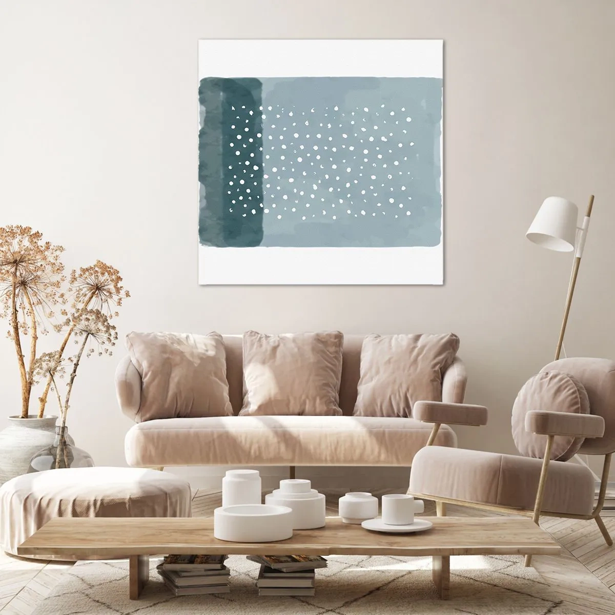 Obraz na plátne - Pestované na modrej - 70x70 cm