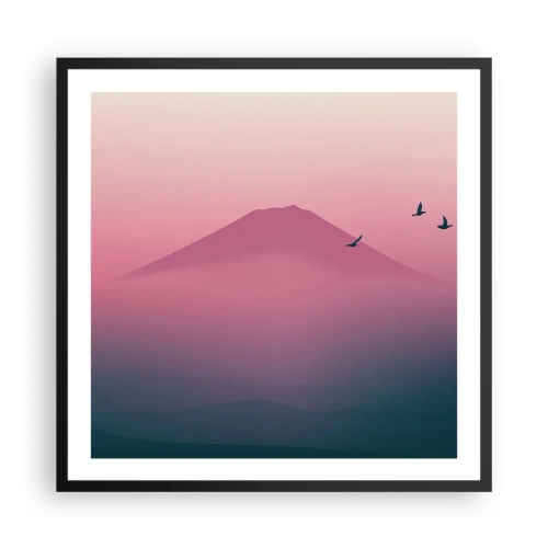 Plagát v čiernom ráme - Pútnici nad oblakmi - 60x60 cm