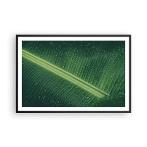 Plagát v čiernom ráme - Štruktúra zelenej - 91x61 cm