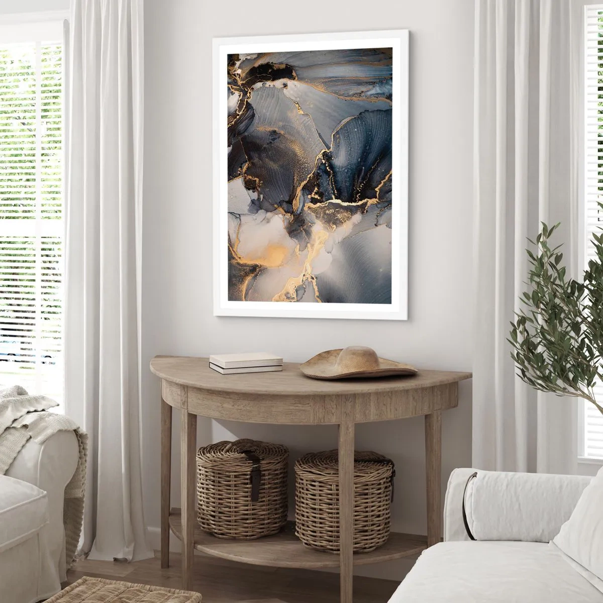 Plagát v bielom ráme - Život kameňa - 50x70 cm