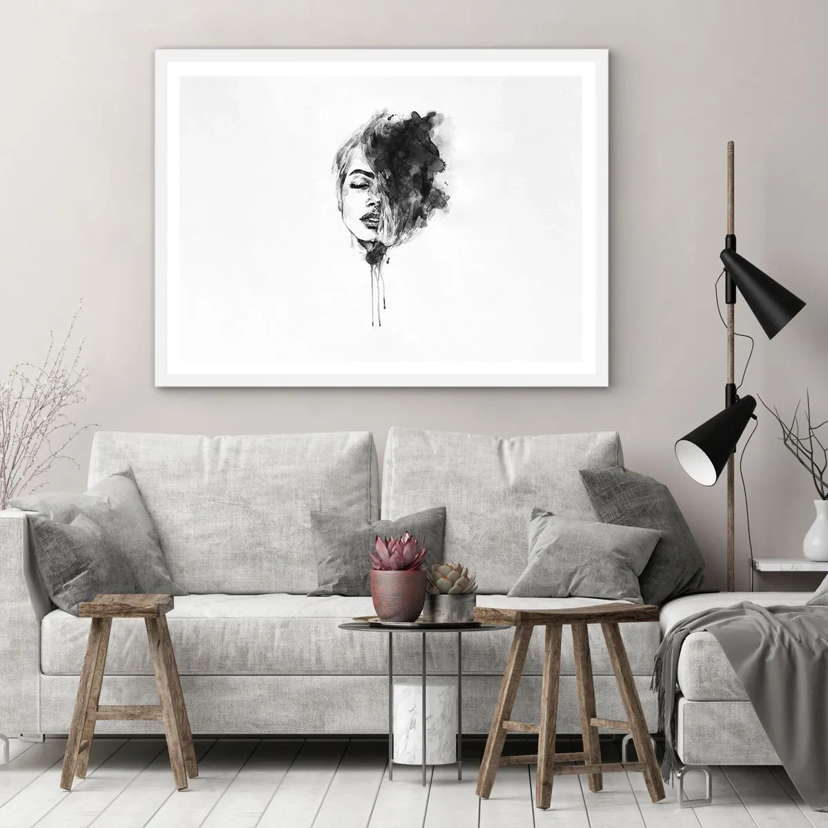 Plagát v bielom ráme - O čom sníva dievča - 91x61 cm