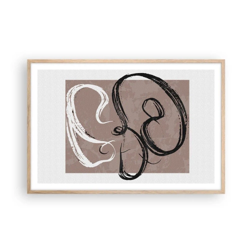 Plagát v ráme zo svetlého duba - Kompozícia – hľadanie úplnosti - 91x61 cm