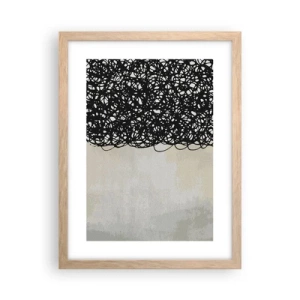 Plagát v ráme zo svetlého duba - Víriace abstrakcie - 30x40 cm