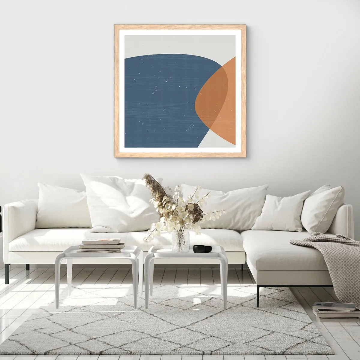 Plagát v ráme zo svetlého duba - Ovály a vplyvy - 60x60 cm