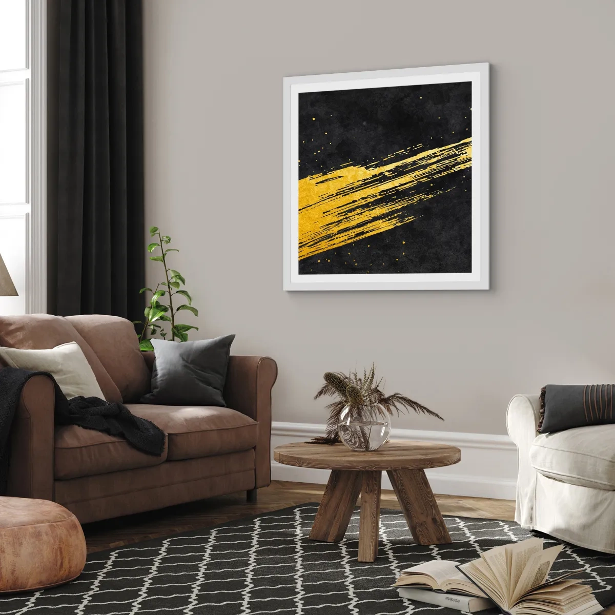 Plagát v bielom ráme - Skok do hyperpriestoru - 60x60 cm