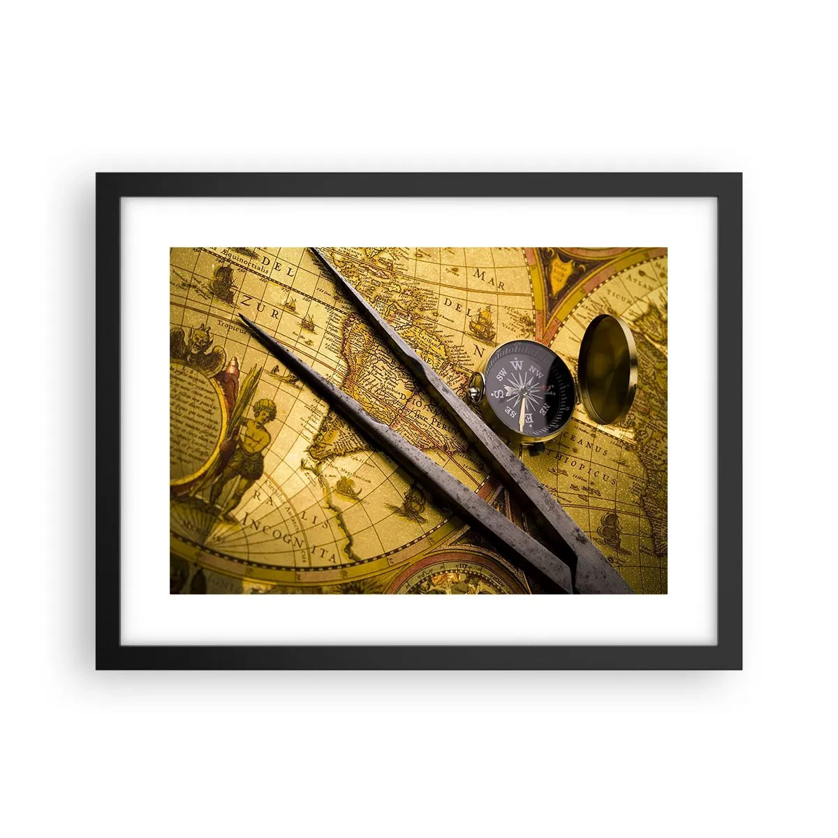 Plagát v čiernom ráme - Kde sú tie poklady? - 40x30 cm