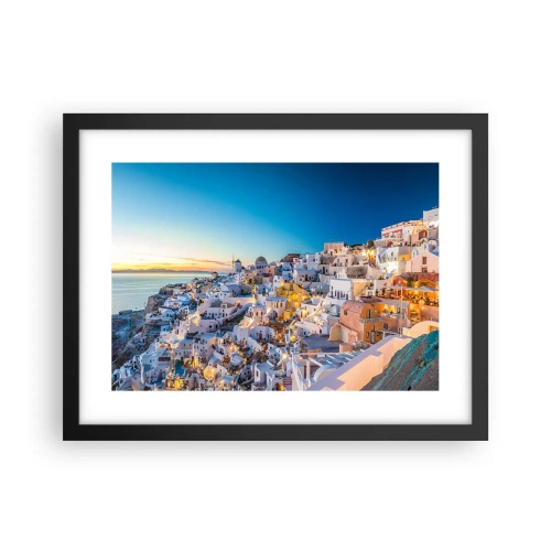 Plagát v čiernom ráme - Esencia Grécka - 40x30 cm