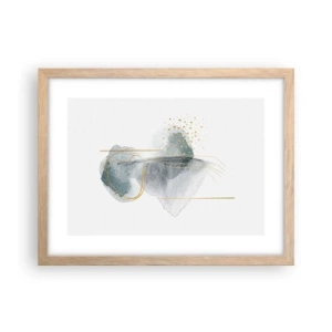 Plagát v ráme zo svetlého duba - O vzťahu medzi šedou a zlatou - 40x30 cm