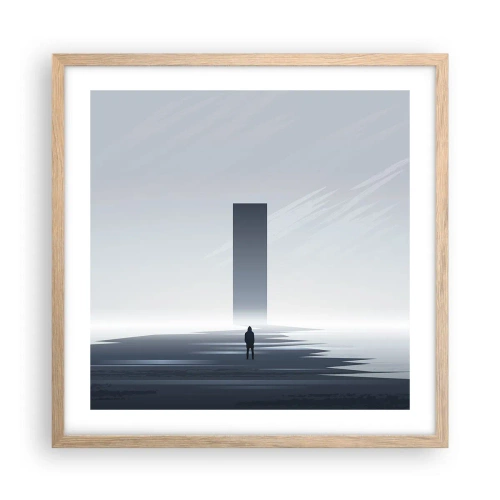 Plagát v ráme zo svetlého duba - Príležitosť alebo hrozba? - 50x50 cm