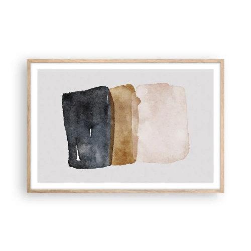Plagát v ráme zo svetlého duba - Kompozícia zemitých farieb - 91x61 cm