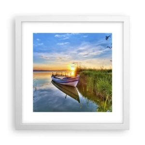 Plagát v bielom ráme - Zátoka splnených snov - 30x30 cm