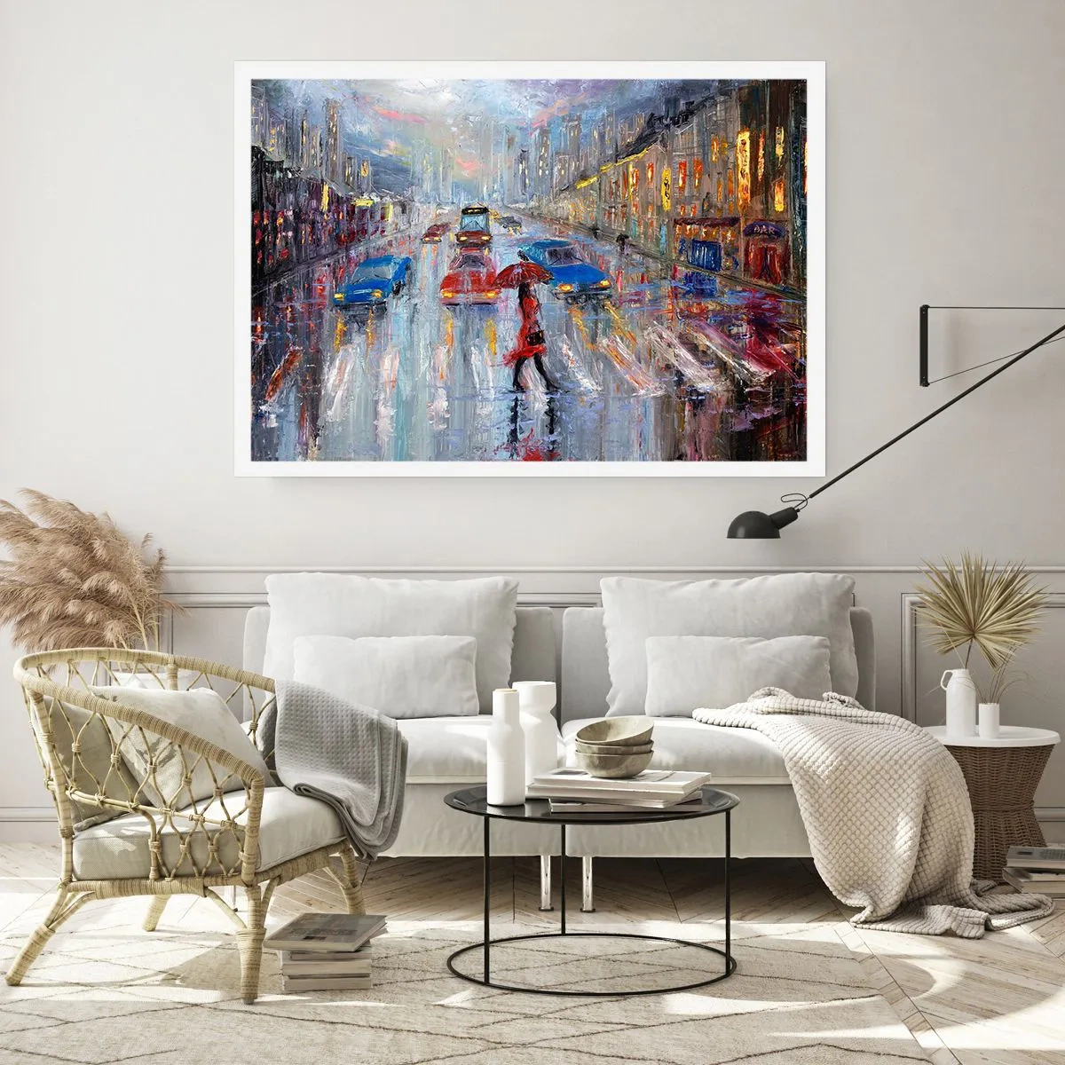 Plagát - Daždivé popoludnie v meste - 100x70 cm