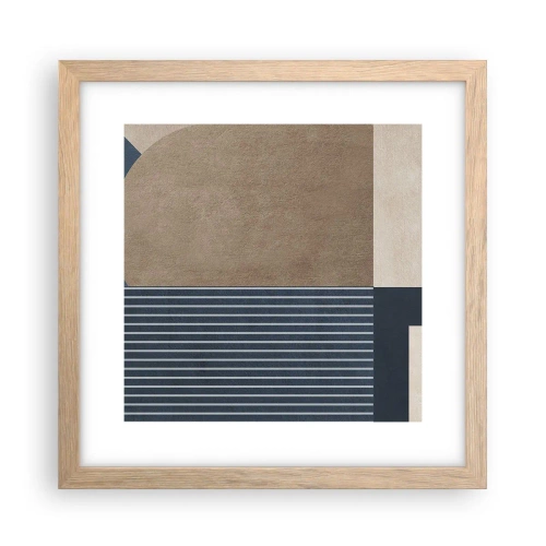 Plagát v ráme zo svetlého duba - Kompozícia jednoduchosti a guľatosti - 30x30 cm