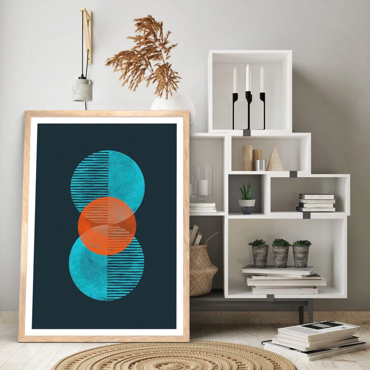 Plagát v ráme zo svetlého duba - Symetrická kompozícia - 70x100 cm
