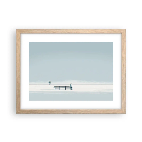 Plagát v ráme zo svetlého duba - Áno, čakám. - 40x30 cm