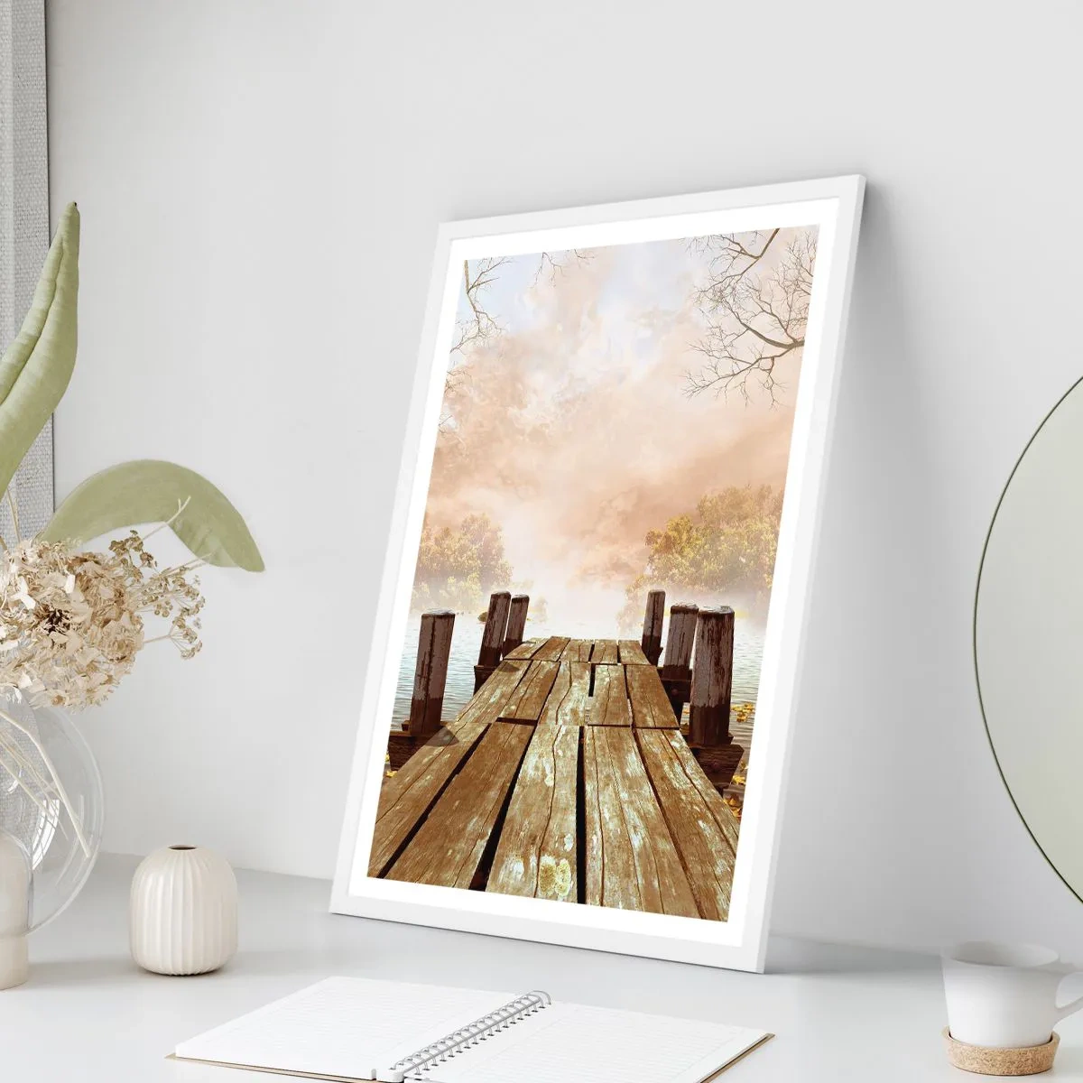 Plagát v bielom ráme - Jemný smútok jesene - 61x91 cm