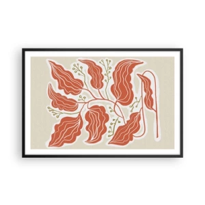 Plagát v čiernom ráme - Ľudovo a koralovo - 91x61 cm