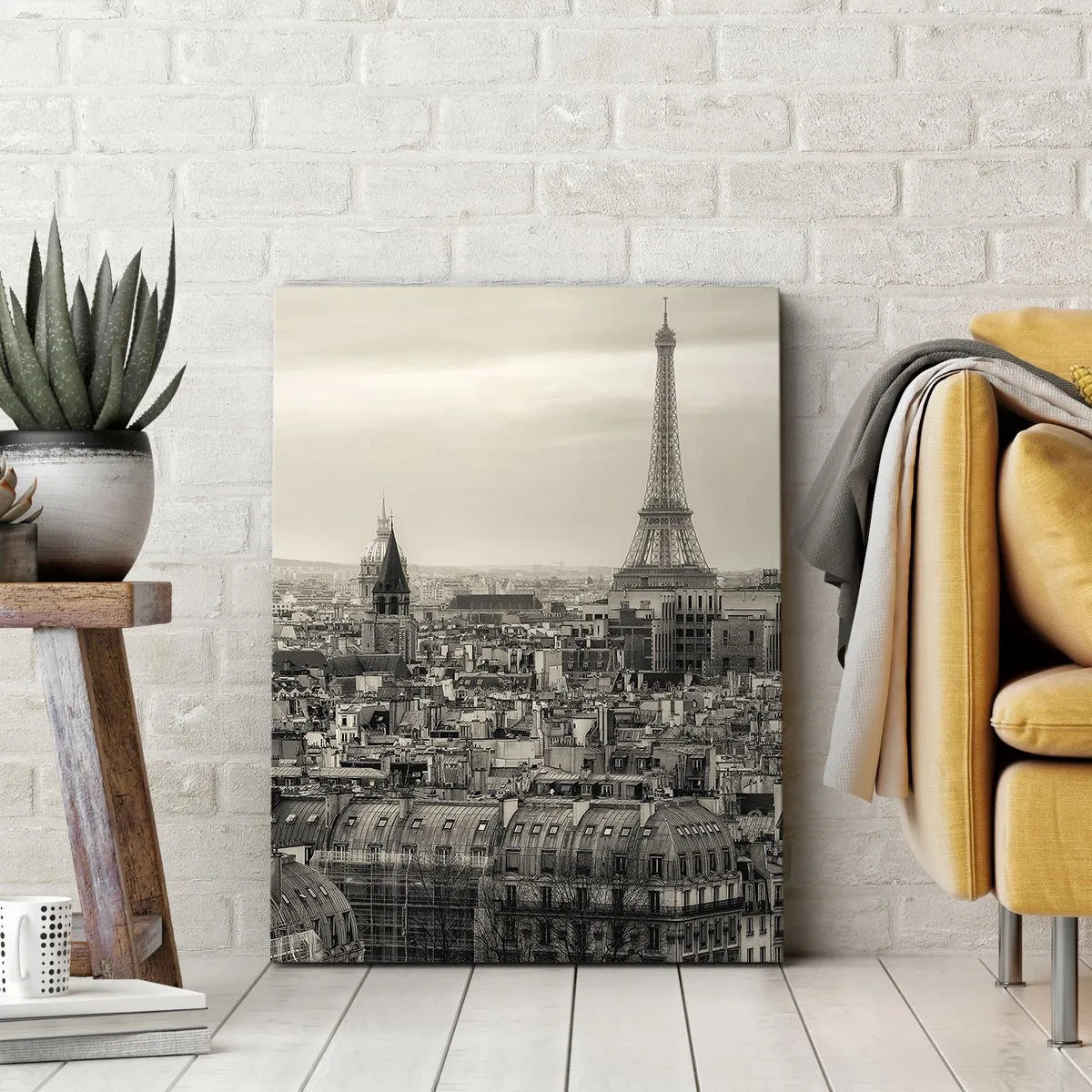 Obraz na plátne - Nad strechami Paríža - 50x70 cm