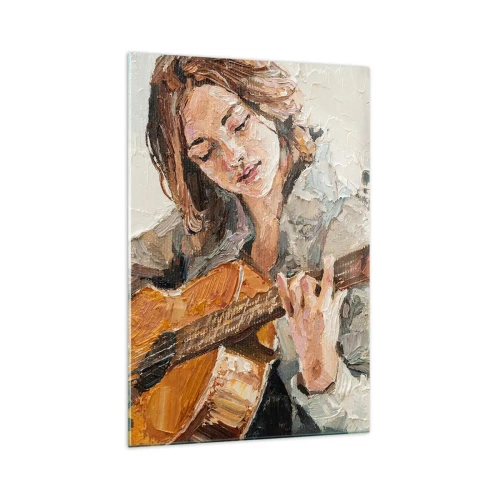Obraz na skle - Koncert pre gitaru a dievčenské srdce - 70x100 cm