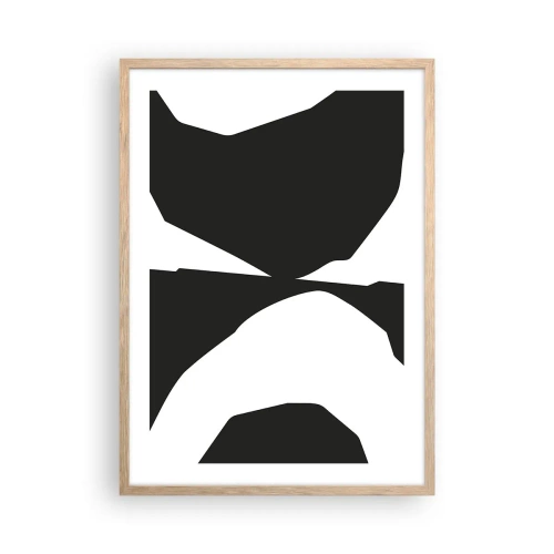 Plagát v ráme zo svetlého duba - Positive-negative - 50x70 cm
