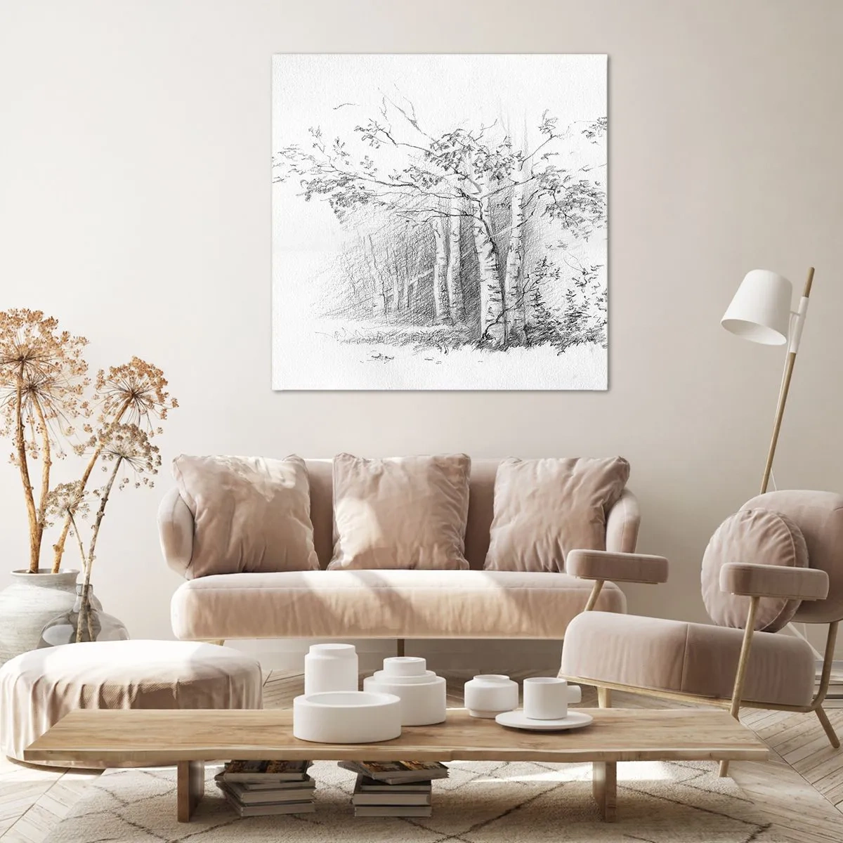 Obraz na plátne - Svetlo brezového lesa - 60x60 cm