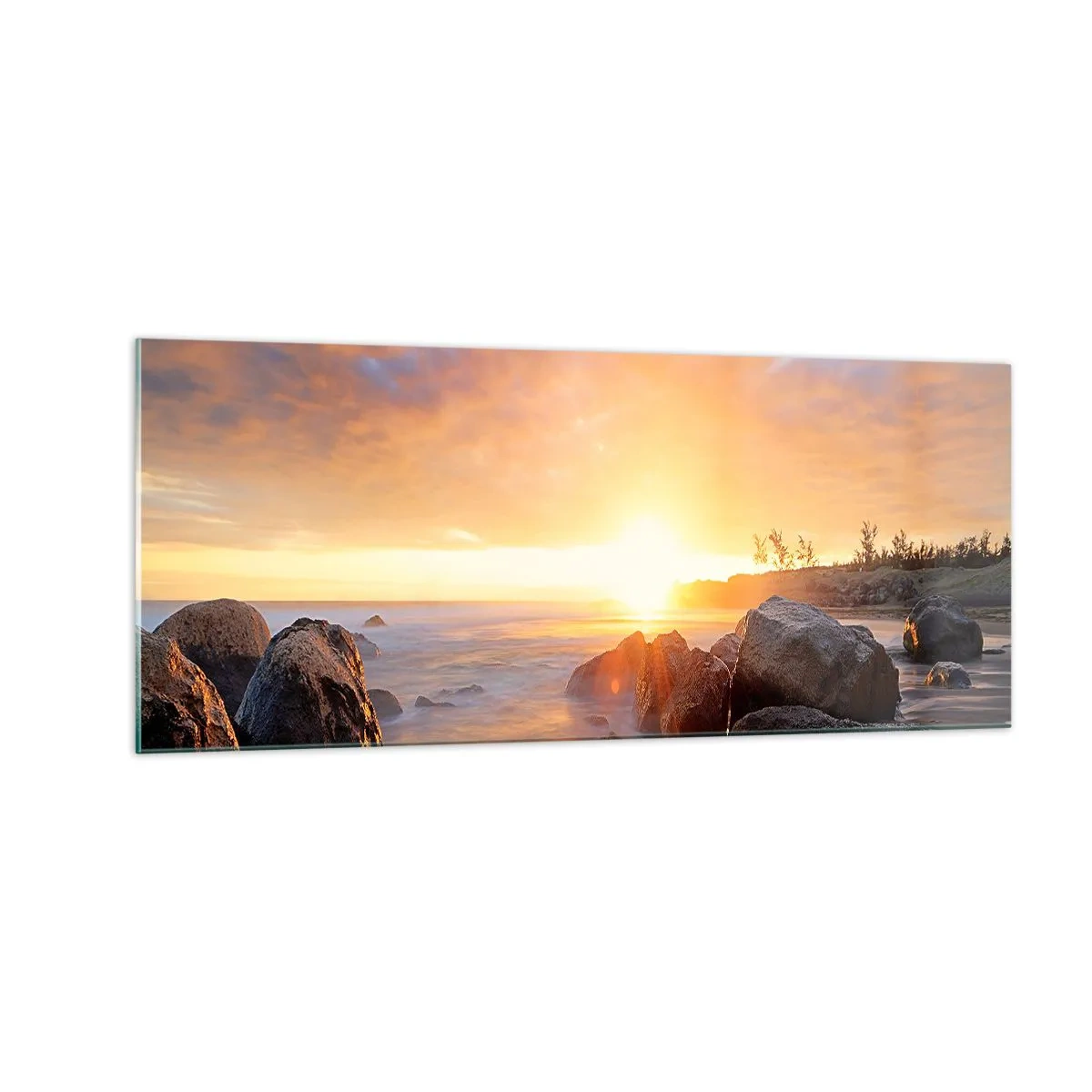 Obraz na skle - Svetlý večerný vánok - 100x40 cm