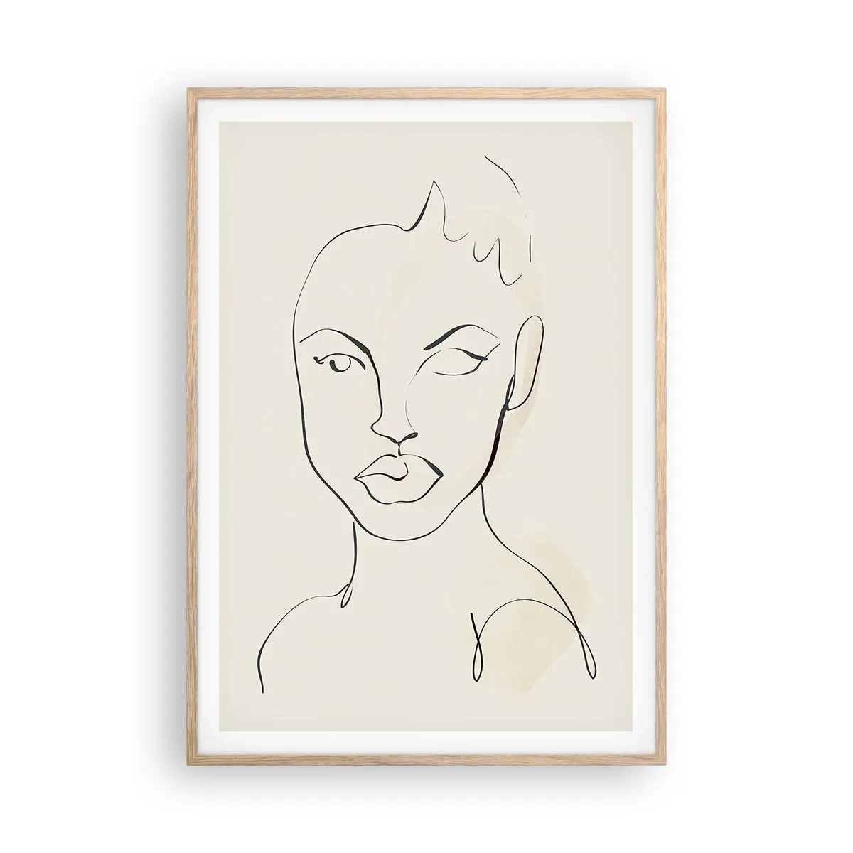 Plagát v ráme zo svetlého duba - Obrys zmyselnosti - 70x100 cm