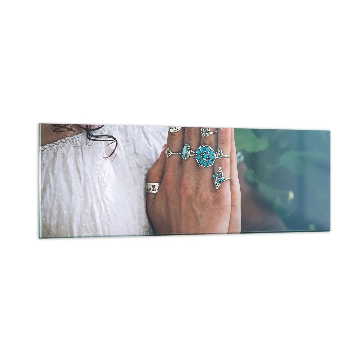 Obraz na skle - Vitajte v centre bytia - 90x30 cm