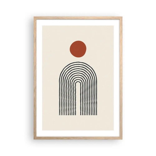 Plagát v ráme zo svetlého duba - Magnetizmus tvarov a farieb - 50x70 cm