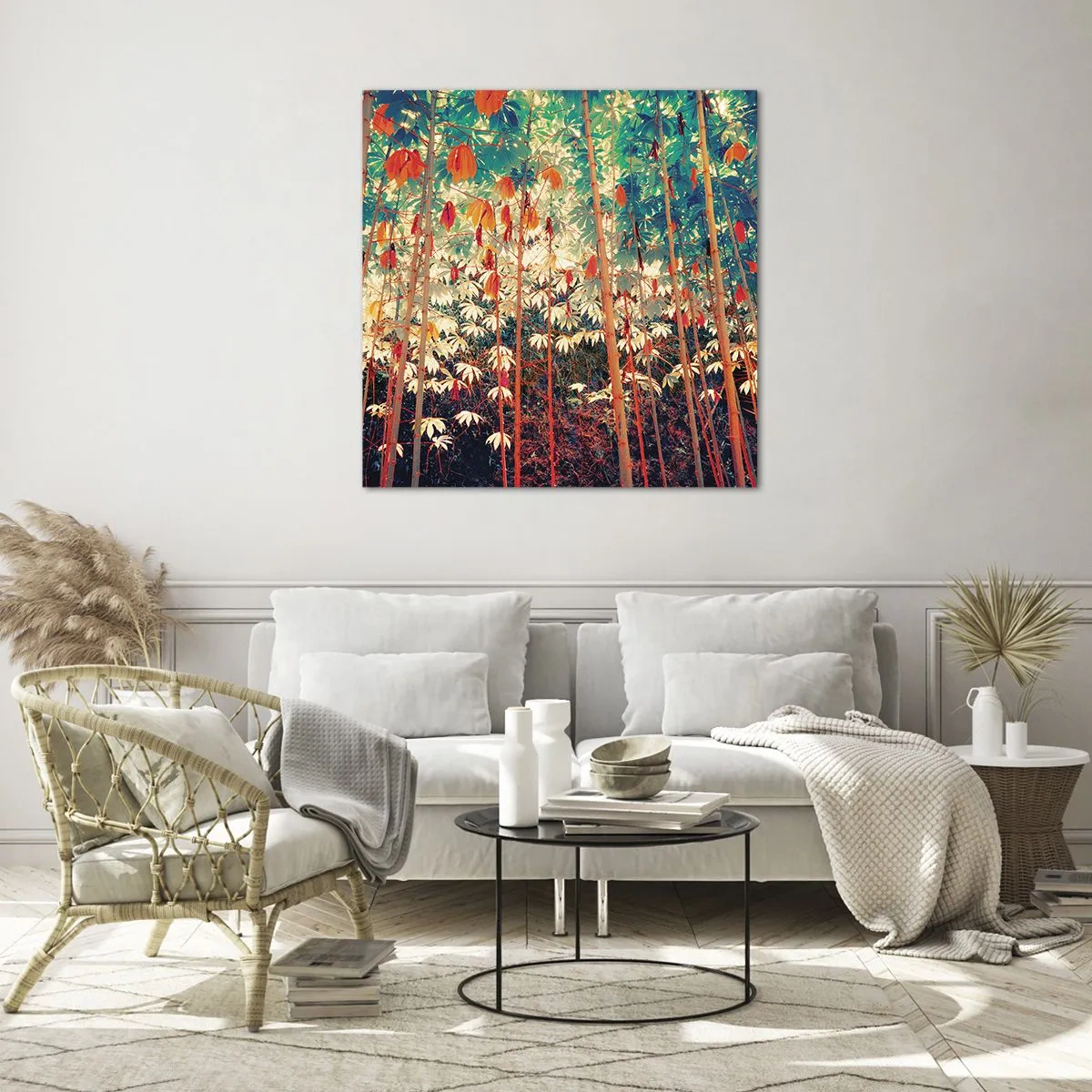 Obraz na skle - Tajný život listov - 60x60 cm