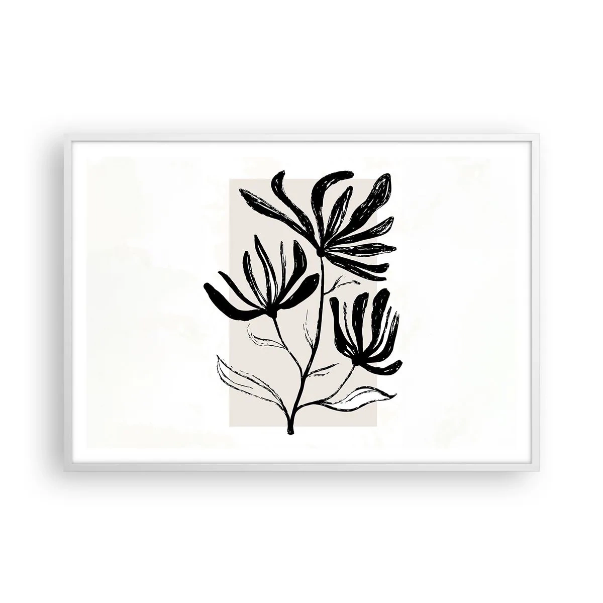 Plagát v bielom ráme - Náčrtok pre herbár - 100x70 cm