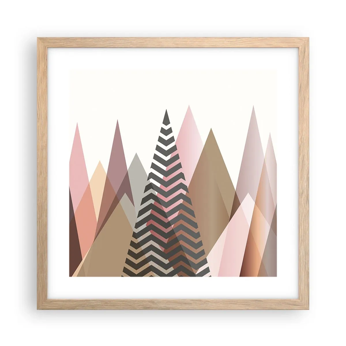Plagát v ráme zo svetlého duba - Pyramidálny pohľad - 40x40 cm