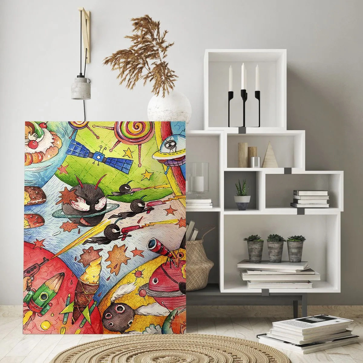 Obraz na skle - Veľké vesmírne dobrodružstvo - 50x70 cm