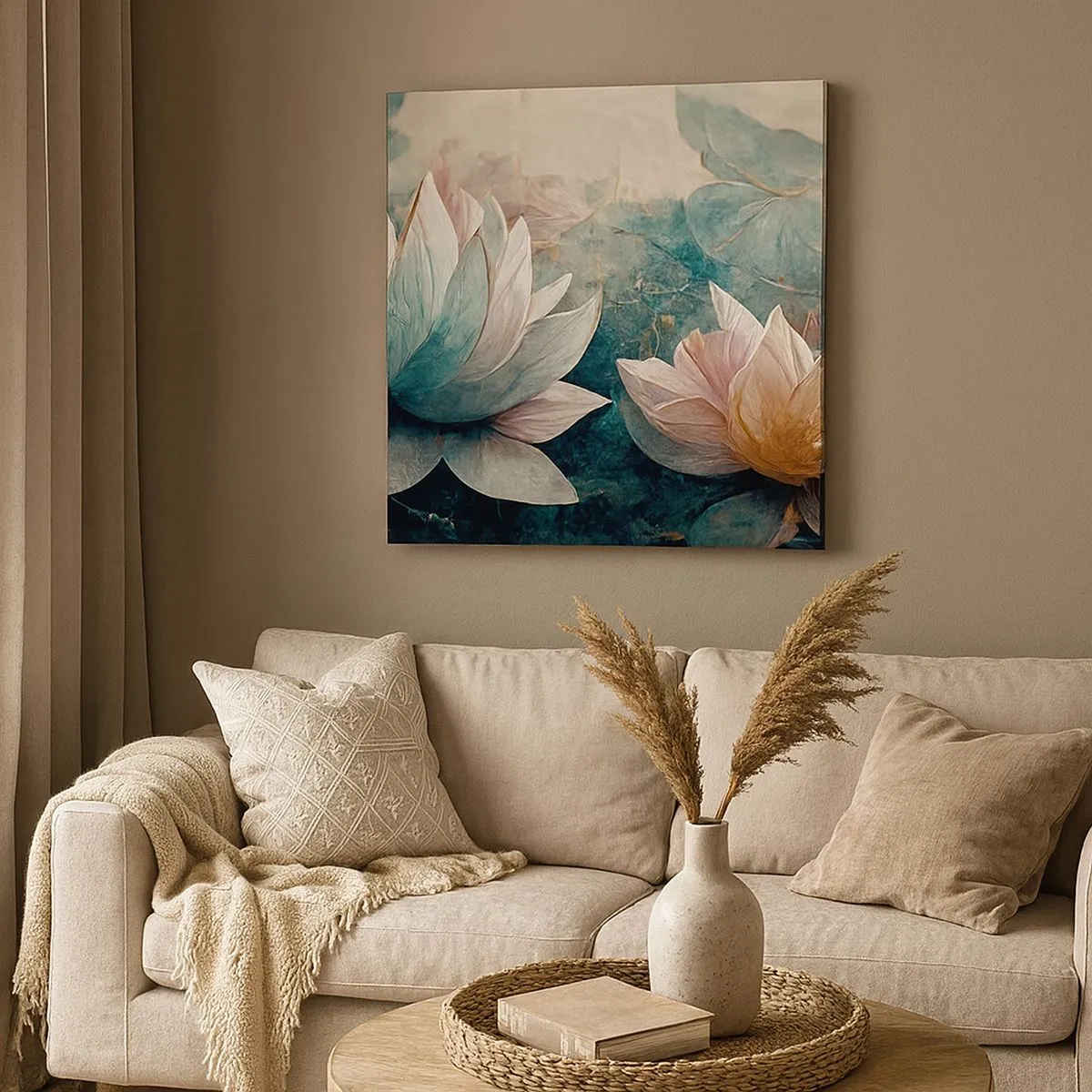 Obraz na plátne - Hviezdy a jazero - 30x30 cm