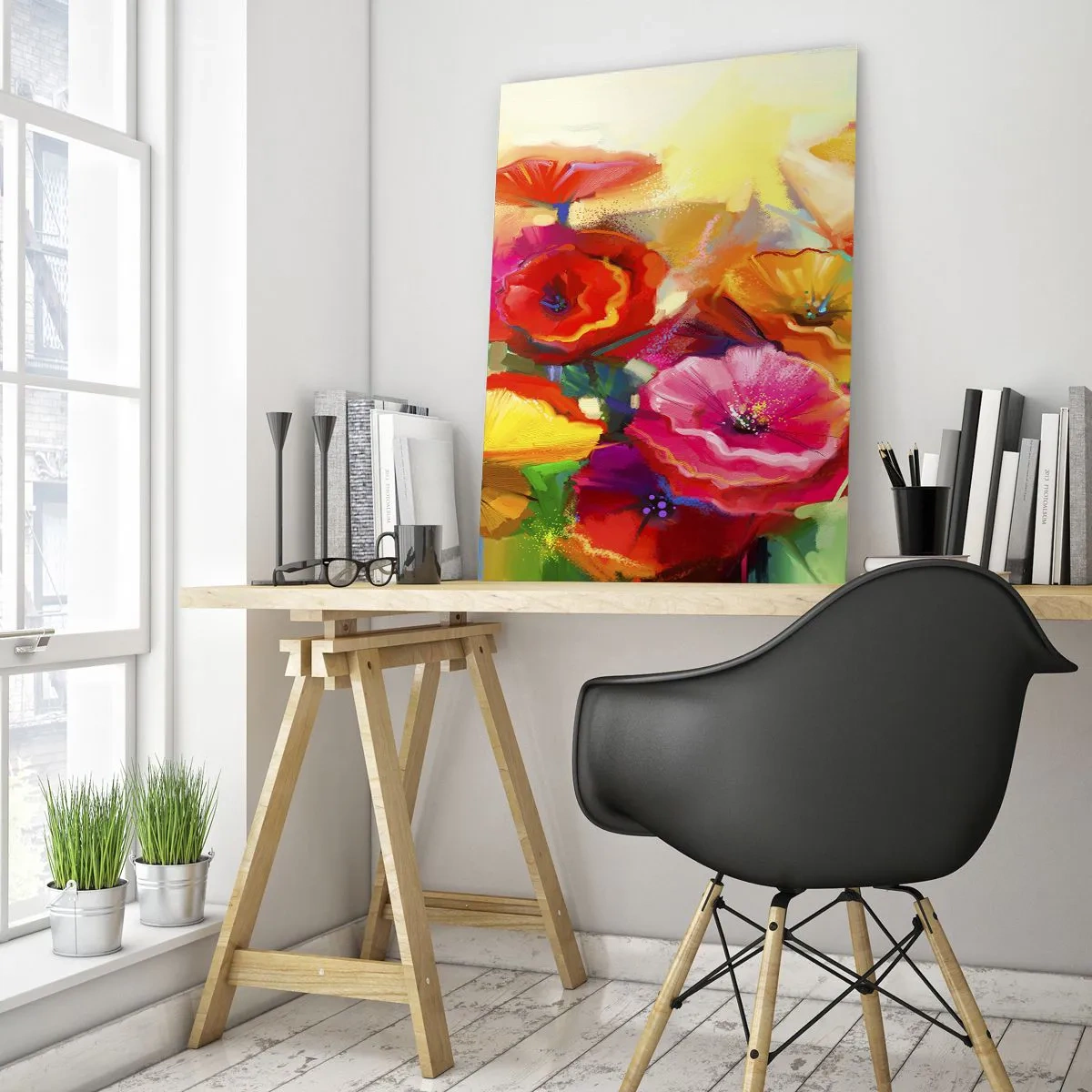 Obraz na skle - Nielen červené - 50x70 cm