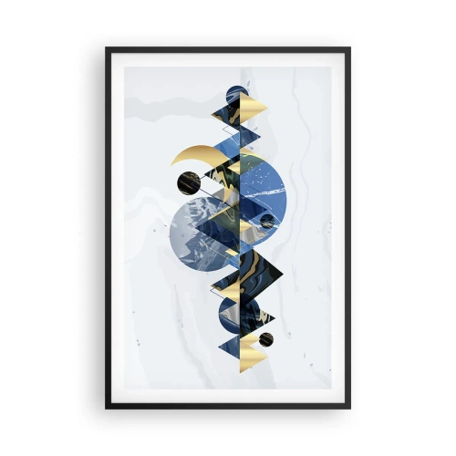 Plagát v čiernom ráme - Geometrická krajina - 61x91 cm