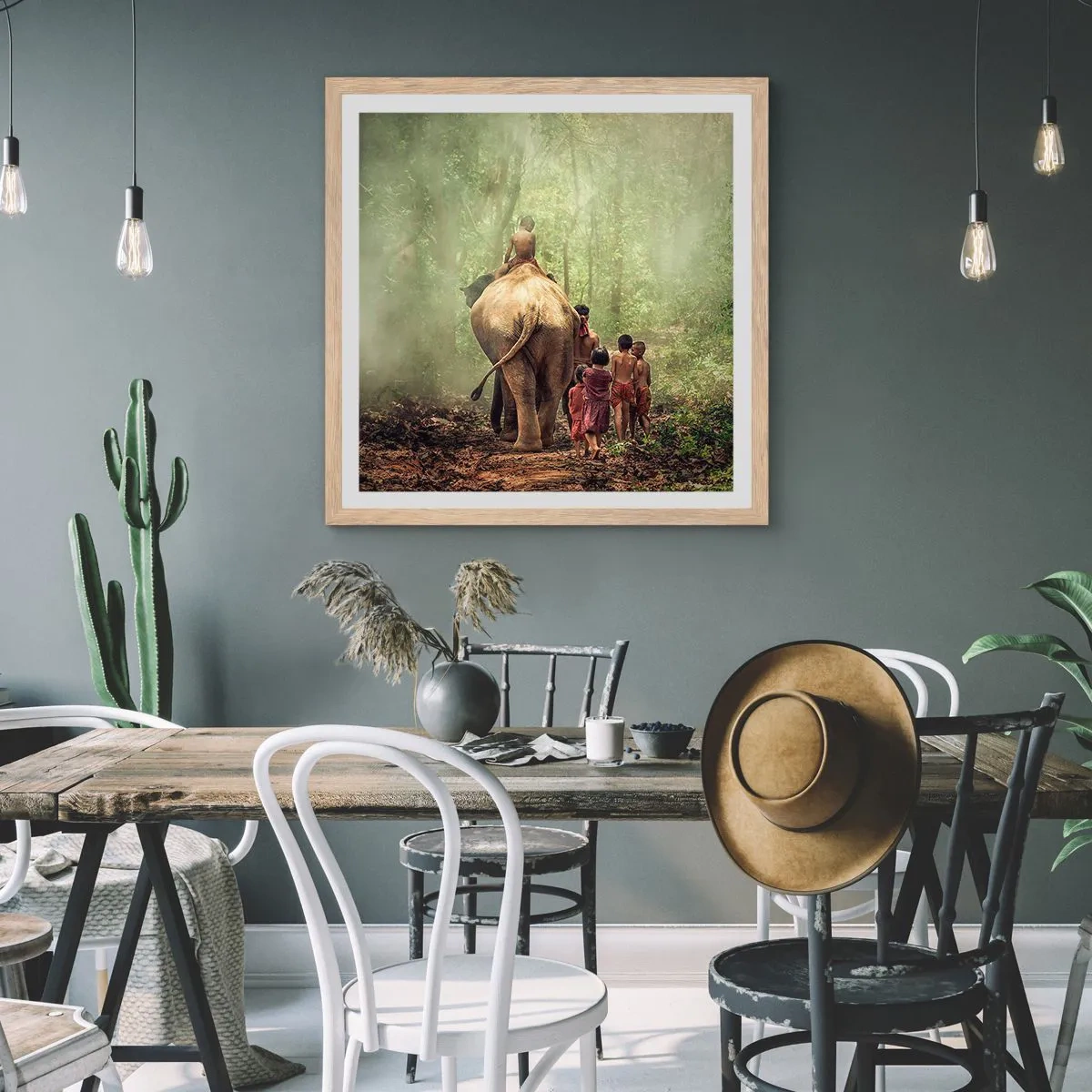 Plagát v ráme zo svetlého duba - Nová Kniha džunglí - 30x30 cm