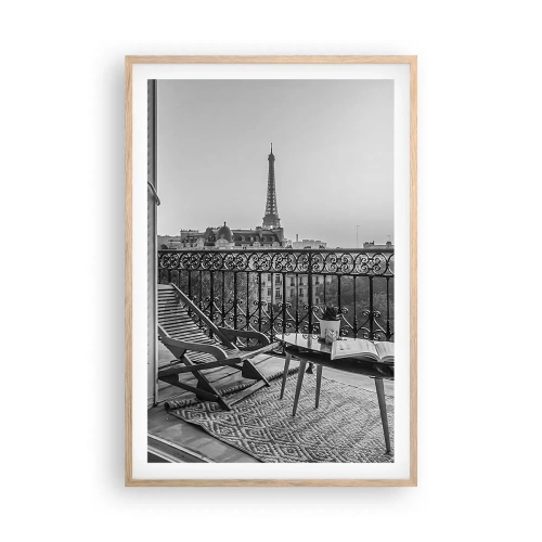 Plagát v ráme zo svetlého duba - Parížske popoludnie - 61x91 cm