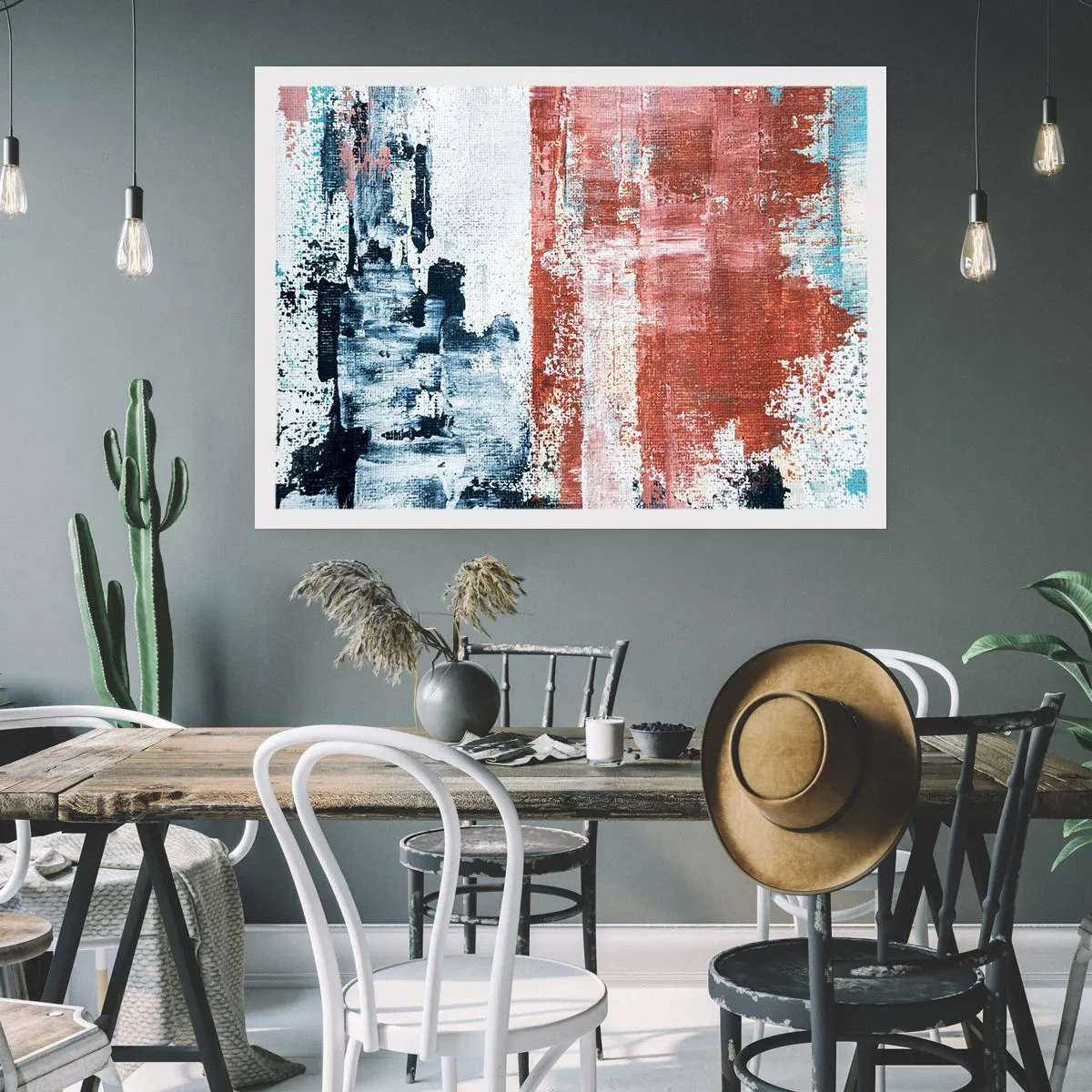 Plagát - Abstraktné pol na pol - 100x70 cm