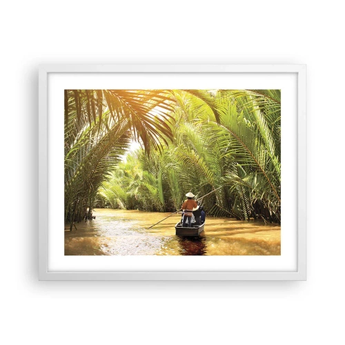 Plagát v bielom ráme - Palmovou roklinou - 50x40 cm