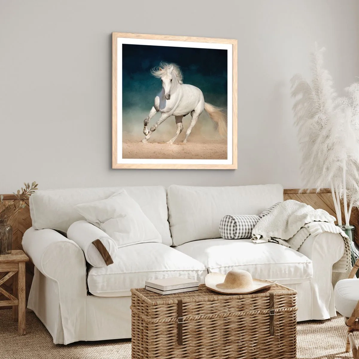 Plagát v ráme zo svetlého duba - Sloboda v čistom stave - 60x60 cm